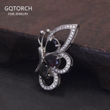 Sterling Silver 925 Women's Vintage Butterfly Pendant with Gemstone Tourmaline Ethnic Jewelry Accessories Gift for Ladies Mom