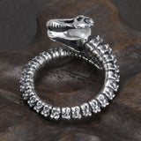 Authentic 925 Sterling Silver Viking Ring Dragon For Men and Women Opening Adjustable Size 6-10 Retro Punk Style Jewelry