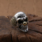 Sterling Silver 925 Clown Rings for Men Punk Skull Ring Personalized Gold Color Men Jewelry