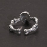 Gothic Skull Rings 925 Sterling Silver Punk Rock Band For Men and Women Adjustable Size 7-10 Fine Jewelry Gift