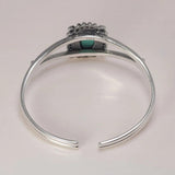 Real 925 Sterling Silver Bella Bangle Adjustable Open Cuff Bracelet With Natural Turquoise Stone Vintage Twilight Jewelry - GQTORCH Jewelry