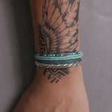 4pcs/set 999 Pure Silver Twist Cuff Bangle Boho Ethnic Style Multilayer Weave Rope Stackable Bracelets Retro Jewelry