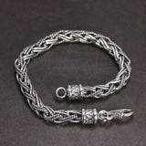 Real Pure 925 Sterling Silver Vintage Hand Braided Chain Bracelet Necklace Men's Jewelry Viking Armbands Punk Jewelry