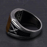 Guaranteed 925 Sterling Silver Rings Retro Vintage Turkish Rings Man Rings With Stone Red Black Onyx Tiger Eye Turkish Jewelry - GQTORCH Jewelry