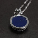 925 Sterling Silver The Vampire Diaries Katherine Daylight Pendant Necklace Ladies Natural Lapis Lazuli Stone Fan Fine Jewelry