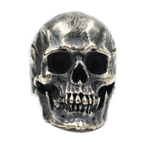 Heavy Punk Skull Rings For Men Real 925 Sterling Silver Jewelry Motorcycle Biker Rings Skeleton Finger Band - GQTORCH Jewelry