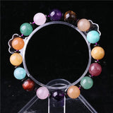 Natural 7 Chakra Multi Gem Stones Beads Bracelet For Women And Men Tiger Eye Lapis Crystals Elastic Rope Yogi Bracelet - GQTORCH Jewelry