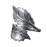 Guarantee 925 Silver Retro Simple Fashion Women Ring Thai Silver Leaf  Shape Opening Adjustable Jewelry Ring Daily Wearing