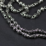 Vintage Sweater Chain Real 925 Sterling Silver Tibetan Mantra Necklace For Men Om Mani Padme Hum Carving Buddha Jewelry