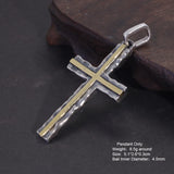 925 Silver Jewelry Certified Original Jesus Cross Pendant Necklace with Gold Carved Forever Eternity Reignitions Amulet Jewelry