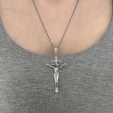 925 Sterling Silver Jesus Crucifix Cross Pendant Men Women Retro Vintage Punk Christ Prayer Amulet Jewelry