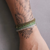 4pcs/set 999 Pure Silver Twisted Open Cuff Bangle Bohemian Rope Stackable Bracelets Constellation Symbol Ethnic Style Jewelry