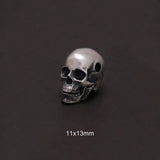 925 Sterling Silver Punk Gothic Skull Head Pendant DIY Necklace Bracelet Charms Beads Retro Hip Hop Rock Jewelry Accessories