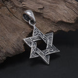 925 Sterling Silver Jewish Israel Star Pendant Necklace for Men Women Hexagram Star Of David Pendant Fashion Punk Retro Jewelry