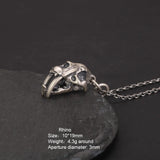 S925 Sterling Silver Punk Pendant for Men and Women Eagle Cheetah Rhino Crocodile Necklace Pendant Vintage Jewelry