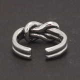 Hand Knotted S925 Sterling Silver Ring for Men and Women Retro Punk Aneis Femino Opening Fine Jewelry