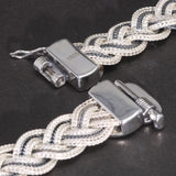 Turkey 925 Sterling Silver Fox Tail Bracelet Handwoven Men and Women Vintage Braided Chain Latch Buckle Fine Jewelry