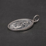 S925 Sterling Silver St Therese of Lisieux Catholic Saint Medal Pendant Necklace for Women Retro Religion Jewelry