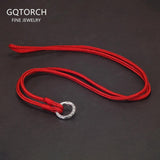 3mm Braided Cotton Cord Chain Men Women 925 Sterling Silver Clasp Hollow Round-shaped Rope Necklace Jewelry Accessories - GQTORCH Jewelry