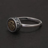 925 Sterling Silver Six Word Mantra Rotatable Ring for Women Men Vintage Buddhist Prayer Anti Stress Relieve Anxiety Jewelry