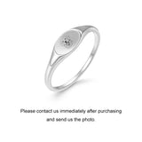 Real 925 Sterling Silver Custom Engraved Signet Ring for Women Men Minimalist Pinky Thumb Ring Elegant Personalized Jewelry Gift
