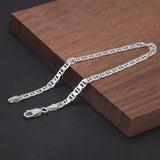 925 Sterling Silver Flat Mariner Chain Bracelet for Men Women 3mm Thin Bracelet Simple Classic Trendy Party Jewelry Gift