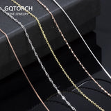 S925 Sterling Silver Necklace for Women Simple Fashion Snake Chain Elegant Female Jewelry