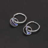 925 Sterling Silver Abalone Shell Small Drop Earrings Women Gold Turquoise Natural Stone Hoop Earrings Vintage Fashion Jewelry