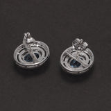 925 Sterling Silver Topaz Stud Earrings for Women Micro Inlaid Zircon Oval Shaped Luxury Elegant Wedding Jewelry Accessories
