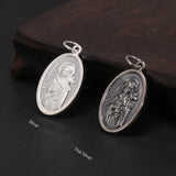 S925 Sterling Silver Little Delan Pendant Female Catholic Religion Saint Empress Belief Token Necklace Hanging Tag Pendant