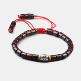 Tibetan Buddhist Handmade Mantra Sign Charm Natural Sanders Wood Mala Beads Bracelet For Men And Women With Coconut Shell