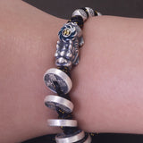 999 Pure Silver Five Emperors' Money Pixiu Braided Rope Bracelet Good Luck Rich Money Fortune Wealth Retro Amulet Jewelry Gift