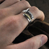 Real Pure 925 Sterling Silver Katana Finger Ring Biker Animal Jewelry Flying Dragon Rings For Men - GQTORCH Jewelry