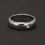 925 Sterling Silver Simple Flat Plain Zircon Wedding Band for Men Women Couple‘s Lovers Engagement Ring Jewelry Clearance Sale