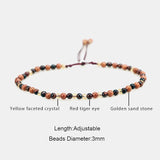 Red Tiger Eyes Beads Bracelet for Women Natural Stone Multifaceted Crystal Handmade Braided Friendship Charm Bracelets - GQTORCH Jewelry