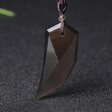 Natural Ice Gold Color Obsidian Wolf Tooth Pendant Necklace For Women And Men Sweater Rope Amulets Talismans Jewelry - GQTORCH Jewelry