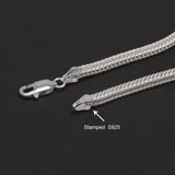 2.8mm 925 Sterling Silver Fox Tail Chain Bracelet for Men Women High Polished Classic Bracelet Simple Trendy Jewelry Accessories