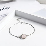 Natural Stone Ball Charm 925 Sterling Silver Box Chain Bracelets For Women Simple Minimalism Multi Color Real Crystal Bracelet - GQTORCH Jewelry