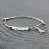 Women Elegant Bracelet Tassel Handmade Minimalist Hand String With Natural White Crystal Stone Beads 4mm Bracelets Adjustable