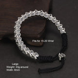 Unique Handmade Jewelry 925 Sterling Silver Snake Bone Bracelet Hand Braided Rope Chain Antient Viking Length Adjustable