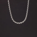 925 Sterling Silver Jewelry Handmade Braided 2.3mm Necklaces Sweater Chain for Men Twists Chain Necklaces Jewelry - GQTORCH Jewelry