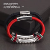 Genuine 999 Sterling Silver Six-character Mantra Bracelet Men and Women Magnetic Clasp Snap Woven Retro Buddhist Jewelry