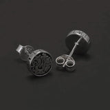 7mm 925 Sterling Silver Retro Viking Dragon Stud Earrings Men Women Round Shaped Vintage Punk Biker Jewelry Gift Hypoallergenic