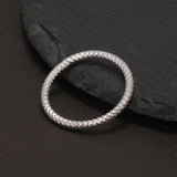 925 Sterling Silver 2mm Minimalist Faceted Stacking Ring for Women Trendy Geometric Band Chic Dainty INS Fashion Jewelry