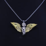 925 Sterling Silver Cupid Pendant Men and Women Angel Necklace Pendant Gift Retro Religious Jewelry