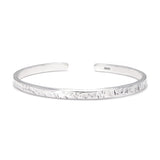 3pcs/set 925 Sterling Silver Hammered Cuff Bangle Black Braided Rope Stacked Bracelet Fashion Party Jewelry Boyfriend Gift