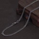 S925 Sterling Silver 2.5mm Whip Rope Men's Necklace Punk Rock Cool Fashion Long Necklace Jewelry