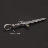 925 Sterling Silver Large Holy Sword Pendant Necklace for Men Vintage Fashion Punk Male Biker Jewelry Gift