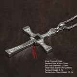 Fast and Furious Cross Pendant Necklace for Men S925 Sterling Silver Inlaid Zircon Rotatable Fashion Punk Rock Style