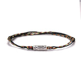 3pcs/set 999 Pure Silver Buddha Heart Sutra Open Bangle Fish Charm Bracelet Tibetan Knot Braided Rope Stack Ethnic Hand Jewelry